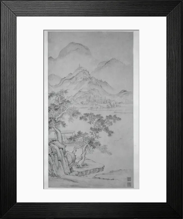 Framed Print : River and Mountain Landscape, Ming dynasty (1368-1644). Creator: Xiang Shengmo