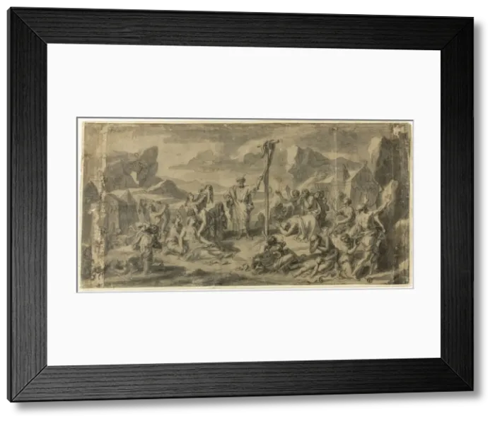 Framed Print : Moses and the Brazen Serpent, n. d. Creator: Francoise Verdier Framed Print : Moses and the Brazen Serpent, n. d. Creator: Francoise Verdier