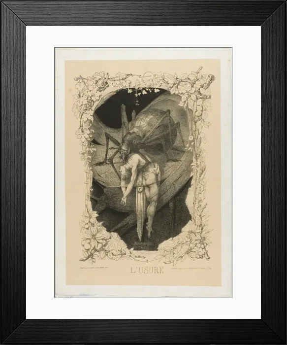 Framed Print : Usury, 1851. Creator: Charles Rambert Framed Print : Usury, 1851. Creator: Charles Rambert