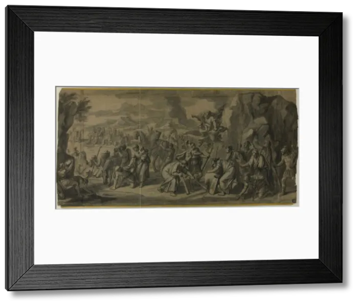 Framed Print : Moses Striking the Rock, n. d. Creator: Francoise Verdier Framed Print : Moses Striking the Rock, n. d. Creator: Francoise Verdier