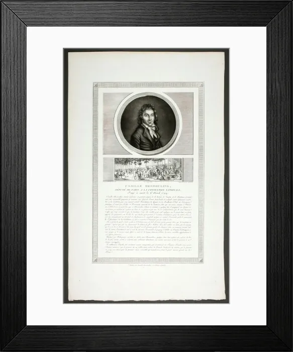 Framed Print : Camille Desmoulins, Parisian Deputy to the National Convention, from Tableaux histori... 1798-1804. Creator: Charles Francois Gabriel Levachez Framed Print : Camille Desmoulins, Parisian Deputy to the National Convention, from Tableaux histori... 1798-1804. Creator: Charles Francois Gabriel Levachez