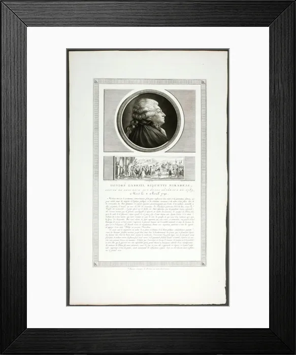 Framed Print : HonoreGabriel Riquetti Mirabeau, Deputy of the Provence Region, from Tableaux histor... 1798-1804. Creator: Charles Francois Gabriel Levachez Framed Print : HonoreGabriel Riquetti Mirabeau, Deputy of the Provence Region, from Tableaux histor... 1798-1804. Creator: Charles Francois Gabriel Levachez