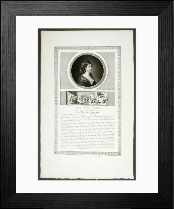 Framed Print : Aimee-Cecile-Renaud, from Tableaux historiques de la Revolution Francaise, 1798-1804. Creator: Charles Francois Gabriel Levachez Framed Print : Aimee-Cecile-Renaud, from Tableaux historiques de la Revolution Francaise, 1798-1804. Creator: Charles Francois Gabriel Levachez