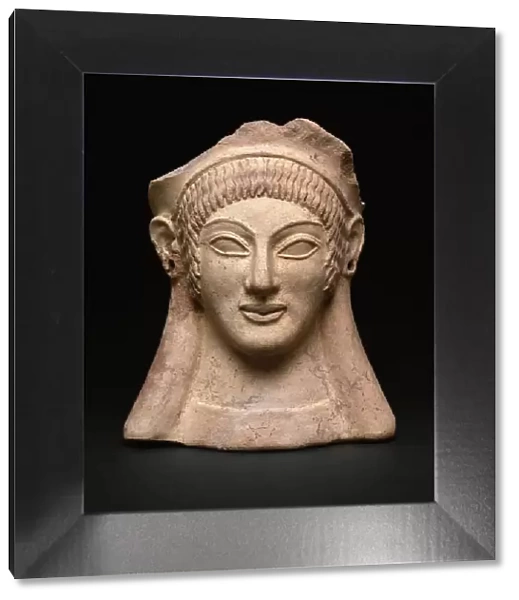 Votive (Gift) in the Shape of a Womans Head, about 500 BCE. Creator: Unknown