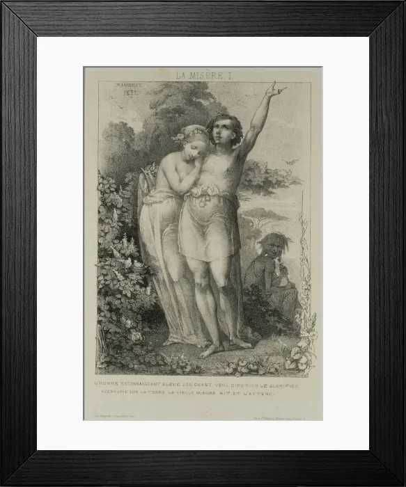 Framed Print : Plate One from Misery, 1851. Creator: Charles Rambert Framed Print : Plate One from Misery, 1851. Creator: Charles Rambert