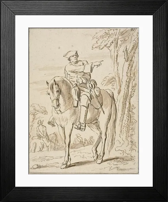 Framed Print : Equestrian Pointing Left, n. d. Creator: Charles Parrocel Framed Print : Equestrian Pointing Left, n. d. Creator: Charles Parrocel