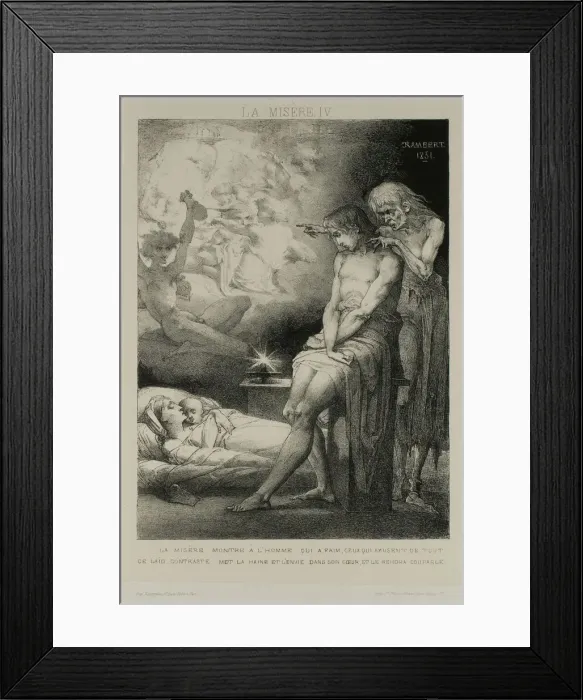 Framed Print : Plate Four from Misery, 1851. Creator: Charles Rambert Framed Print : Plate Four from Misery, 1851. Creator: Charles Rambert