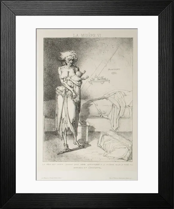 Framed Print : Plate Six from Misery, 1851. Creator: Charles Rambert Framed Print : Plate Six from Misery, 1851. Creator: Charles Rambert