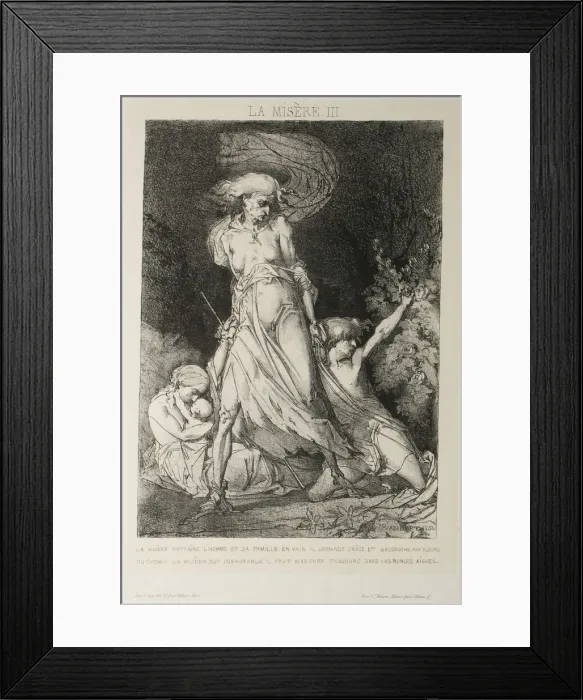 Framed Print : Plate Three from Misery, 1851. Creator: Charles Rambert Framed Print : Plate Three from Misery, 1851. Creator: Charles Rambert