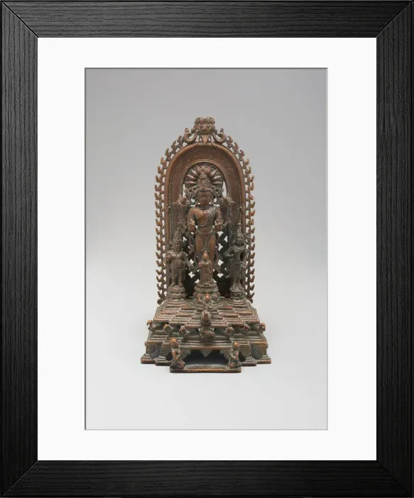 Framed Print : Sun God Surya on His Chariot, Pala period, 10th / 12th century. Creator: Unknown Framed Print : Sun God Surya on His Chariot, Pala period, 10th / 12th century. Creator: Unknown