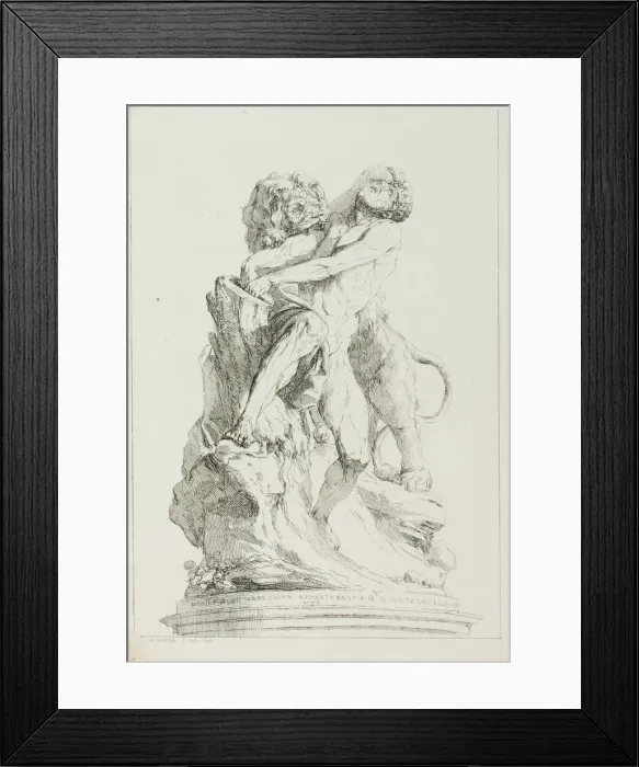 Framed Print : Milo of Croton, 1764. Creator: Charles Hutin Framed Print : Milo of Croton, 1764. Creator: Charles Hutin