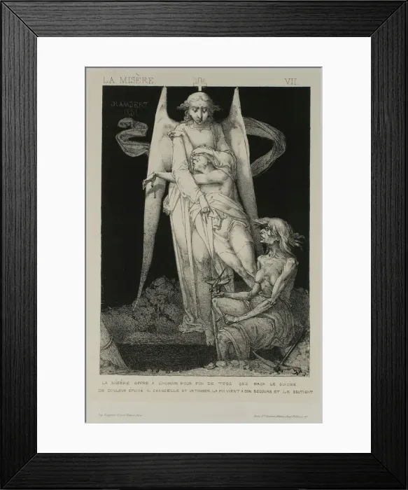 Framed Print : Plate Seven from Misery, 1851. Creator: Charles Rambert Framed Print : Plate Seven from Misery, 1851. Creator: Charles Rambert