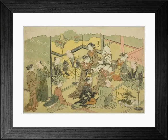 Framed Print : The Ceremonial Sake (Konrei sakazuki), the fourth sheet of the series Marriage in Broc... c. 1769. Creator: Suzuki Harunobu Framed Print : The Ceremonial Sake (Konrei sakazuki), the fourth sheet of the series Marriage in Broc... c. 1769. Creator: Suzuki Harunobu