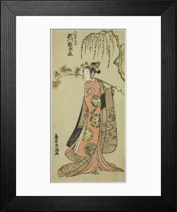 Framed Print : The Actor Segawa Yujiro I as Oshichi in the play Edo no Haru Meisho Soga, performed... 1773. Creator: Torii Kiyomitsu Framed Print : The Actor Segawa Yujiro I as Oshichi in the play Edo no Haru Meisho Soga, performed... 1773. Creator: Torii Kiyomitsu