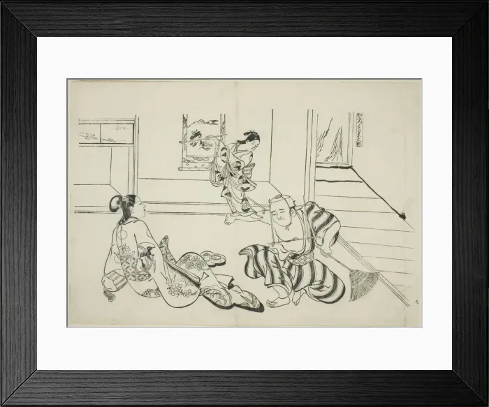 Framed Print : Child Attendant and Bald Tengu of Mt. Kurama (Kaburo Kurama Tengu), no. 7 from a... c. 1716 / 35. Creator: Okumura Masanobu Framed Print : Child Attendant and Bald Tengu of Mt. Kurama (Kaburo Kurama Tengu), no. 7 from a... c. 1716 / 35. Creator: Okumura Masanobu