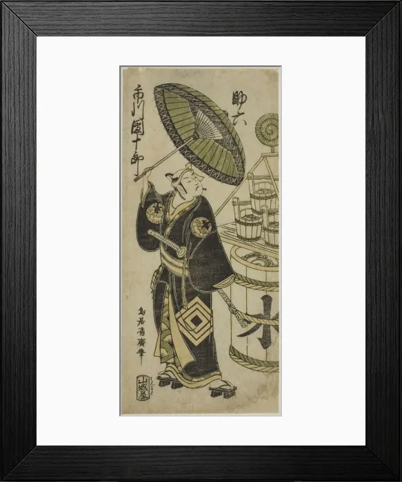 Framed Print : The Actor Ichikawa Danjuro IV as Sukeroku in the play Choseiden Fudan-zakura, ... 1756. Creator: Torii Kiyohiro Framed Print : The Actor Ichikawa Danjuro IV as Sukeroku in the play Choseiden Fudan-zakura, ... 1756. Creator: Torii Kiyohiro