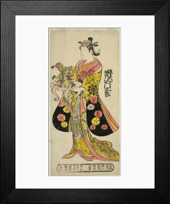 Framed Print : The Actor Tomizawa Montaro I as Miyako no Mae in the play Izu Genji Horai Yakata, perfor... 1736. Creator: Okumura Masanobu Framed Print : The Actor Tomizawa Montaro I as Miyako no Mae in the play Izu Genji Horai Yakata, perfor... 1736. Creator: Okumura Masanobu
