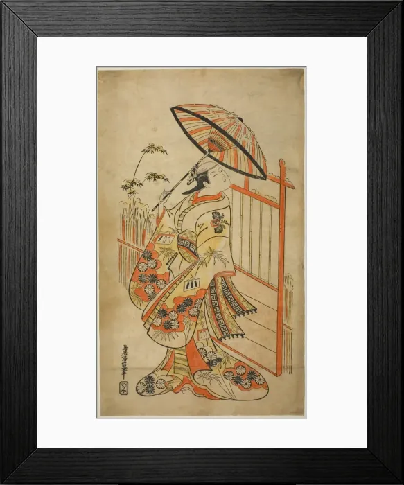 Framed Print : The Actor Sanogawa Mangiku I as Sanada, the daughter of the spinner Itoya, in the play Hi... 1718. Creator: Torii Kiyomasu Framed Print : The Actor Sanogawa Mangiku I as Sanada, the daughter of the spinner Itoya, in the play Hi... 1718. Creator: Torii Kiyomasu