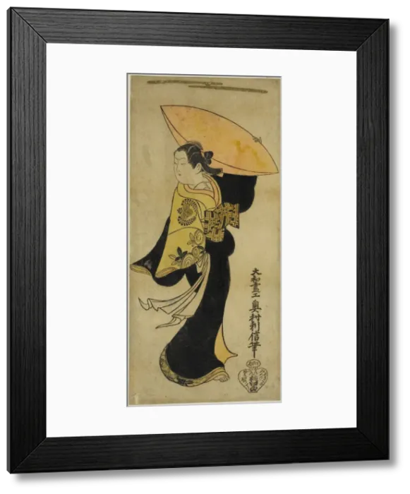 Framed Print : The actor Fujimura Handayu II as Nowake no Mae in the play Tategami Teika Kazura, perfor... 1719. Creator: Okumura Toshinobu Framed Print : The actor Fujimura Handayu II as Nowake no Mae in the play Tategami Teika Kazura, perfor... 1719. Creator: Okumura Toshinobu
