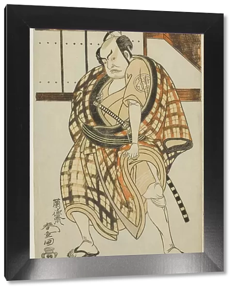 The Actor Nakamura Sukegoro II as Sasano Sangobei in Part Two of the Play Iro Moyo Aoya... c. 1775. Creator: Rantokusai Shundo