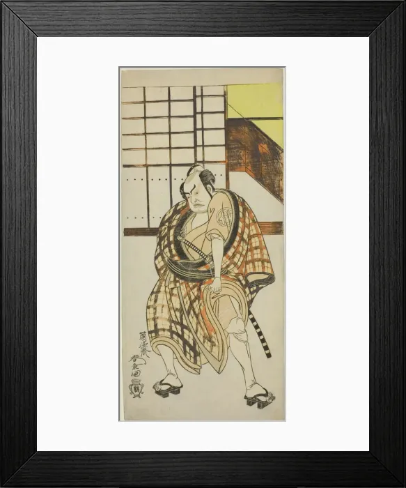 Framed Print : The Actor Nakamura Sukegoro II as Sasano Sangobei in Part Two of the Play Iro Moyo Aoya... c. 1775. Creator: Rantokusai Shundo Framed Print : The Actor Nakamura Sukegoro II as Sasano Sangobei in Part Two of the Play Iro Moyo Aoya... c. 1775. Creator: Rantokusai Shundo