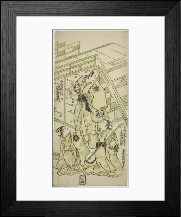 Framed Print : The Actors Ichimura Uzaemon VIII as Onio Shinzaemon and Onoe Kikugoro I as the courtesan U... 1744. Creator: Torii Kiyomasu Framed Print : The Actors Ichimura Uzaemon VIII as Onio Shinzaemon and Onoe Kikugoro I as the courtesan U... 1744. Creator: Torii Kiyomasu