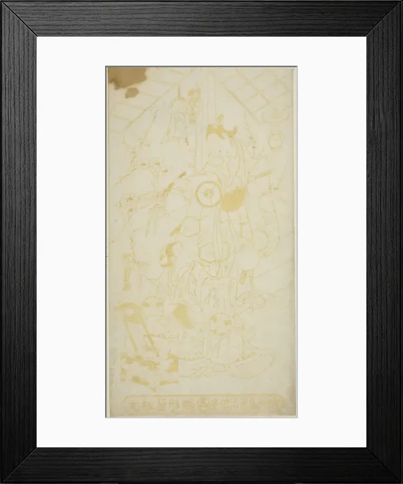 Framed Print : The Actors Tamazawa Saijiro I as the pageboy Umezaburo and Segawa Kikunojo I as Oroku in t... 1744. Creator: Torii Kiyomasu