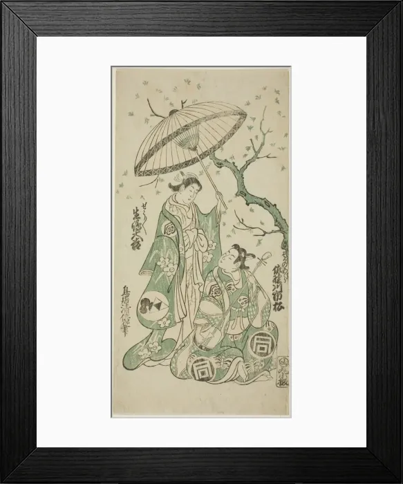 Framed Print : The Actors Sanogawa Ichimatsu I as Soga no Goro and Ikushima Daikichi II as Kewaizaka no S... 1748. Creator: Torii Kiyomasu Framed Print : The Actors Sanogawa Ichimatsu I as Soga no Goro and Ikushima Daikichi II as Kewaizaka no S... 1748. Creator: Torii Kiyomasu
