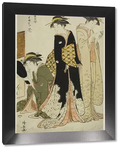 Entertainers of the Tachibana, from the series 'A Collection of Contemporary Beauties of... c.1784. Creator: Torii Kiyonaga