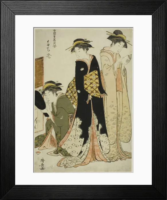 Framed Print : Entertainers of the Tachibana, from the series A Collection of Contemporary Beauties of... c.1784. Creator: Torii Kiyonaga Framed Print : Entertainers of the Tachibana, from the series A Collection of Contemporary Beauties of... c.1784. Creator: Torii Kiyonaga