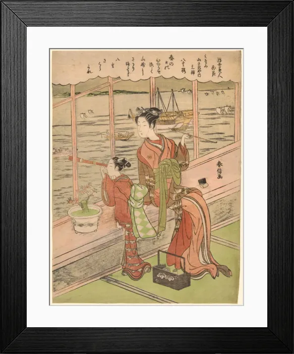 Framed Print : Double-Flowered Cherry: Motoura of the Minami Yamasakiya (Minami Yamasakiya uchi... c. 1768 / 1769. Creator: Suzuki Harunobu) Framed Print : Double-Flowered Cherry: Motoura of the Minami Yamasakiya (Minami Yamasakiya uchi... c. 1768 / 1769. Creator: Suzuki Harunobu)