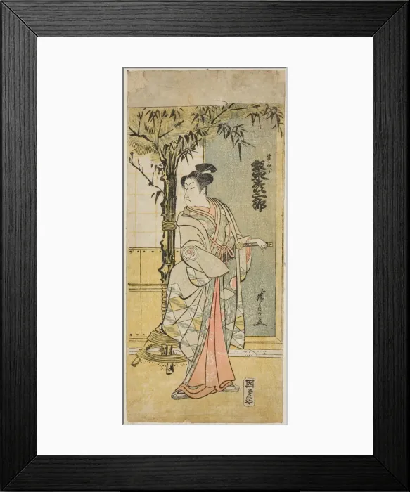 Framed Print : The Actor Bando Hikosaburo III as Kichisaburo in the play Junshoku Edo Murasaki, ... 1779. Creator: Torii Kiyonaga Framed Print : The Actor Bando Hikosaburo III as Kichisaburo in the play Junshoku Edo Murasaki, ... 1779. Creator: Torii Kiyonaga