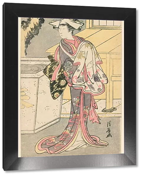 Nakamura Tomijuro I as a Female Fox in the Scene from the Play, Chigo Torii Tobiiri Gitsun... 1777. Creator: Torii Kiyonaga