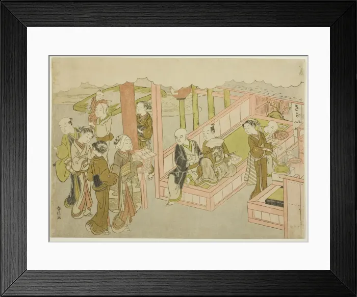 Framed Print : The Introduction (Miai), the first sheet from the series Marriage in Brocade Prints... c. 1769. Creator: Suzuki Harunobu