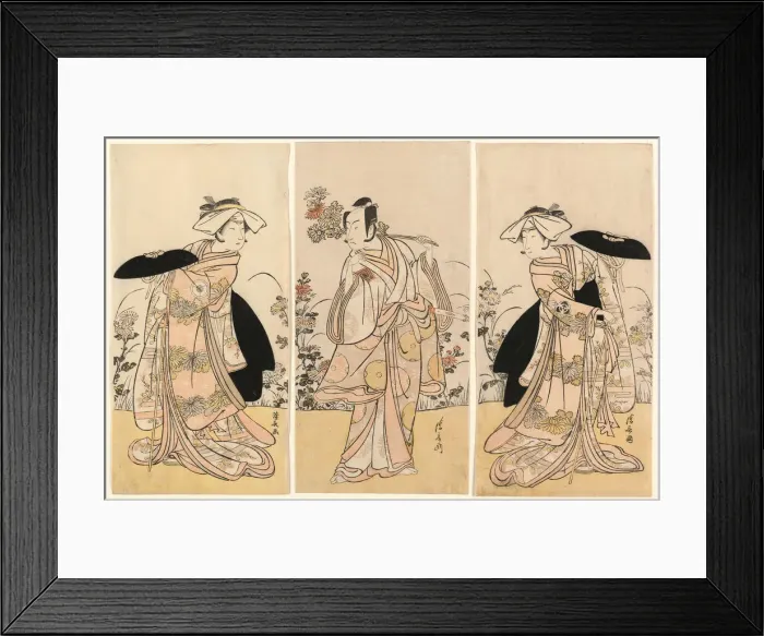 Framed Print : Bando Mitsugoro II as Tennen no Mansaku-kitsune and Ichikawa Monnosuke III as Nikaido... 1778. Creator: Torii Kiyonaga Framed Print : Bando Mitsugoro II as Tennen no Mansaku-kitsune and Ichikawa Monnosuke III as Nikaido... 1778. Creator: Torii Kiyonaga