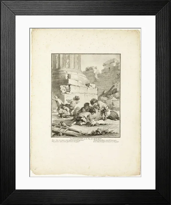 Framed Print : The Dimple, or The Game of Stones, from The Games of the Urchins of Paris, 1770. Creator: Jean Baptiste Tilliard Framed Print : The Dimple, or The Game of Stones, from The Games of the Urchins of Paris, 1770. Creator: Jean Baptiste Tilliard