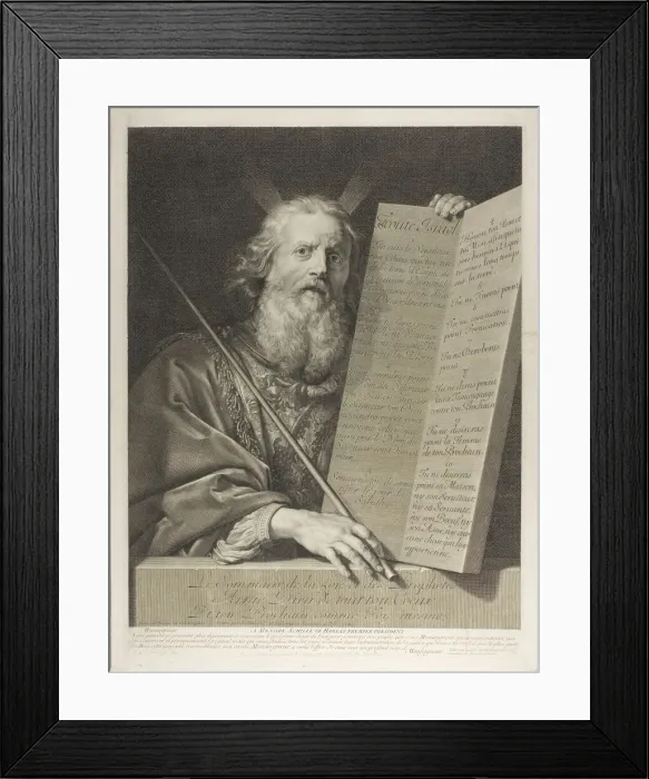 Framed Print : Moise, 1699. Creator: Gerard Edelinck Framed Print : Moise, 1699. Creator: Gerard Edelinck