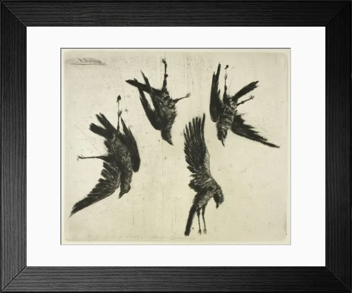 Framed Print : The Four Dead Ravens, c. 1888. Creator: Henri-Charles Guerard