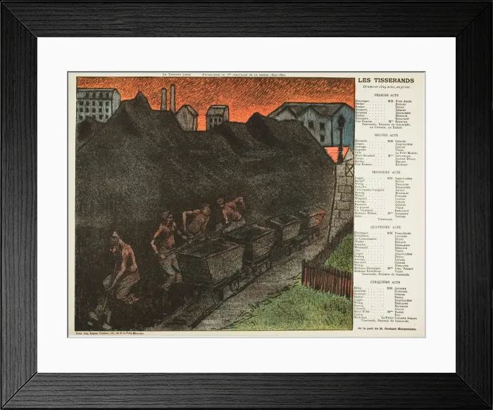 Framed Print : Seventh Performance: Les Tisserands, for Le Theatre Libre, 1892-93. Creator: Henri-Gabriel Ibels Framed Print : Seventh Performance: Les Tisserands, for Le Theatre Libre, 1892-93. Creator: Henri-Gabriel Ibels