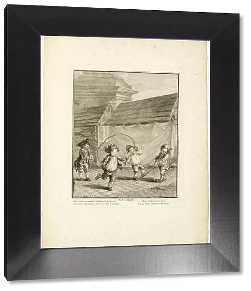 Jump Rope, from The Games of the Urchins of Paris, 1770. Creator: Jean Baptiste Tilliard