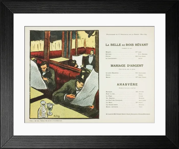 Framed Print : Eighth Performance: La Belle au bois revant, Mariage d argent, Ahasvere, for Le Theatre... 1892-93. Creator: Henri-Gabriel Ibels Framed Print : Eighth Performance: La Belle au bois revant, Mariage d argent, Ahasvere, for Le Theatre... 1892-93. Creator: Henri-Gabriel Ibels