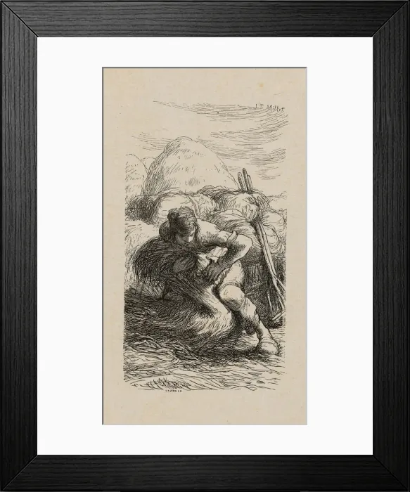 Framed Print : Sheaf-Binder, 1853, after drawing made in 1852. Creator: Jacques-Adrien Lavieille Framed Print : Sheaf-Binder, 1853, after drawing made in 1852. Creator: Jacques-Adrien Lavieille