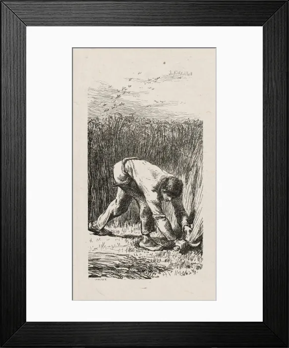 Framed Print : Reaper, 1853, after drawing made in 1852. Creator: Jacques-Adrien Lavieille Framed Print : Reaper, 1853, after drawing made in 1852. Creator: Jacques-Adrien Lavieille