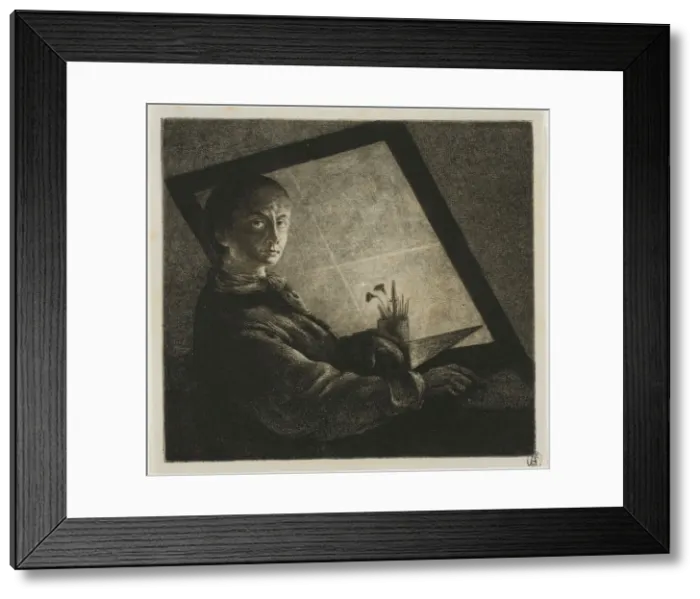 Framed Print : Self-Portrait, c. 1778. Creator: Jean Pierre Norblin Framed Print : Self-Portrait, c. 1778. Creator: Jean Pierre Norblin
