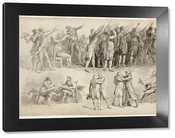 Studies for the Oath of the Tennis Court, 1789  /  91. Creator: Jean Pierre Norblin