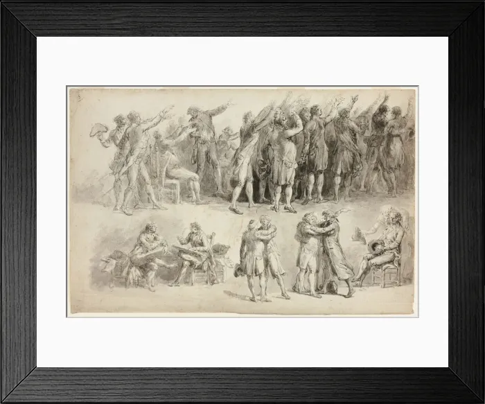 Framed Print : Studies for the Oath of the Tennis Court, 1789 / 91. Creator: Jean Pierre Norblin Framed Print : Studies for the Oath of the Tennis Court, 1789 / 91. Creator: Jean Pierre Norblin