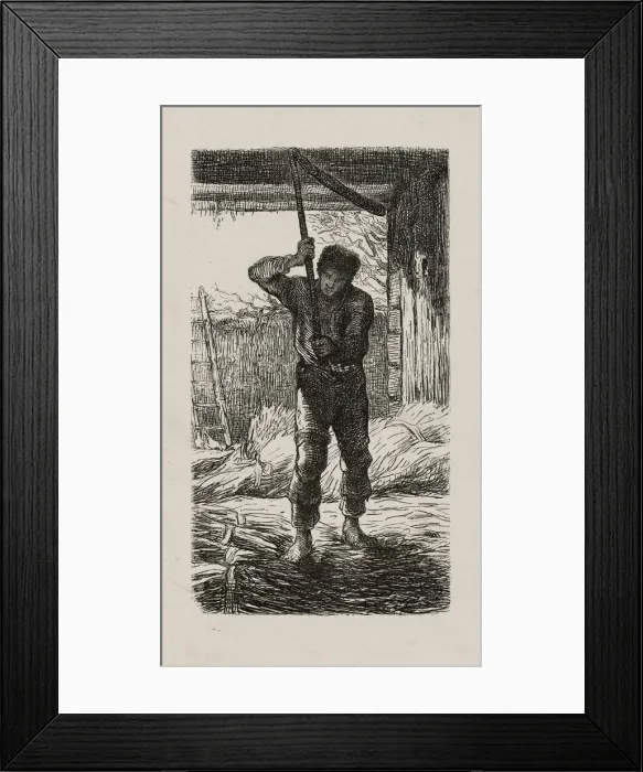 Framed Print : Thresher, 1853, after drawing made in 1852. Creator: Jacques-Adrien Lavieille Framed Print : Thresher, 1853, after drawing made in 1852. Creator: Jacques-Adrien Lavieille