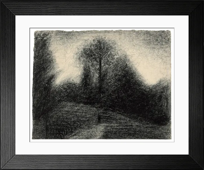 Framed Print : Landscape, c. 1881. Creator: Georges-Pierre Seurat Framed Print : Landscape, c. 1881. Creator: Georges-Pierre Seurat