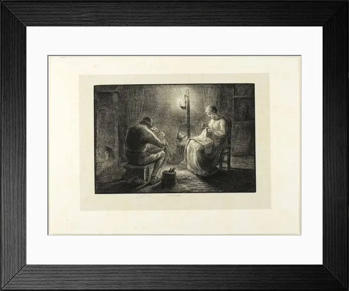 Framed Print : Night, 1860. Creator: Jacques-Adrien Lavieille Framed Print : Night, 1860. Creator: Jacques-Adrien Lavieille