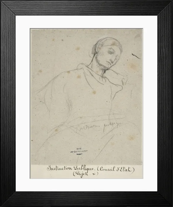 Framed Print : Study for Instruction Publique, c. 1873. Creator: Jules Elie Delaunay Framed Print : Study for Instruction Publique, c. 1873. Creator: Jules Elie Delaunay
